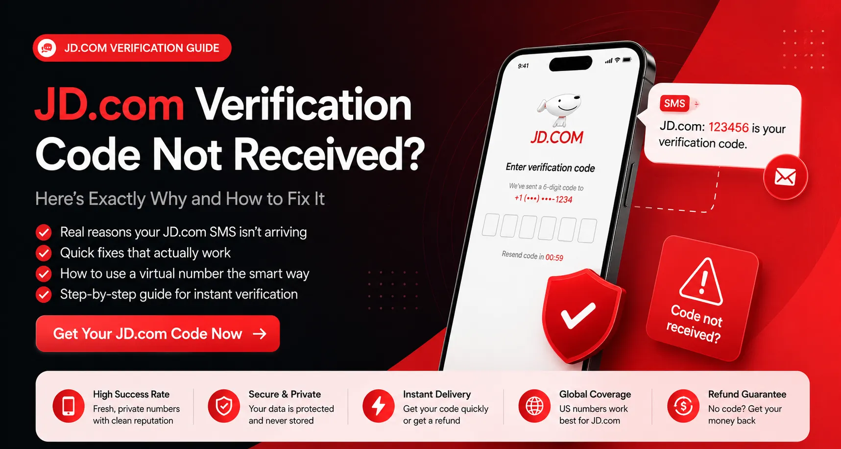 How to Fix JD.com Verification Code Not Sending or Arriving | SMSPin